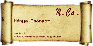 Mánya Csongor névjegykártya